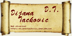 Dijana Tacković vizit kartica
